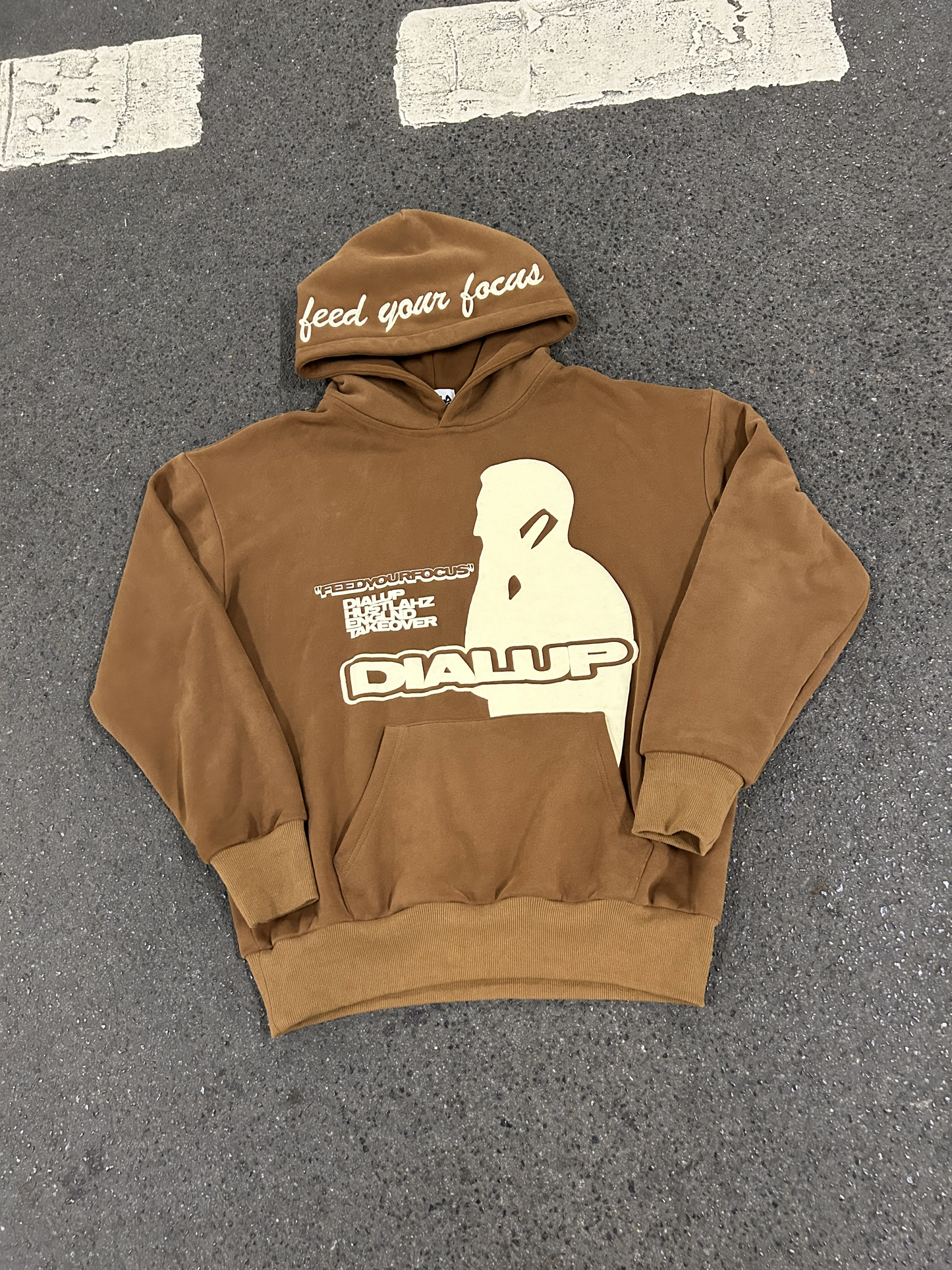 BROWN GRAPHIC HOODIE